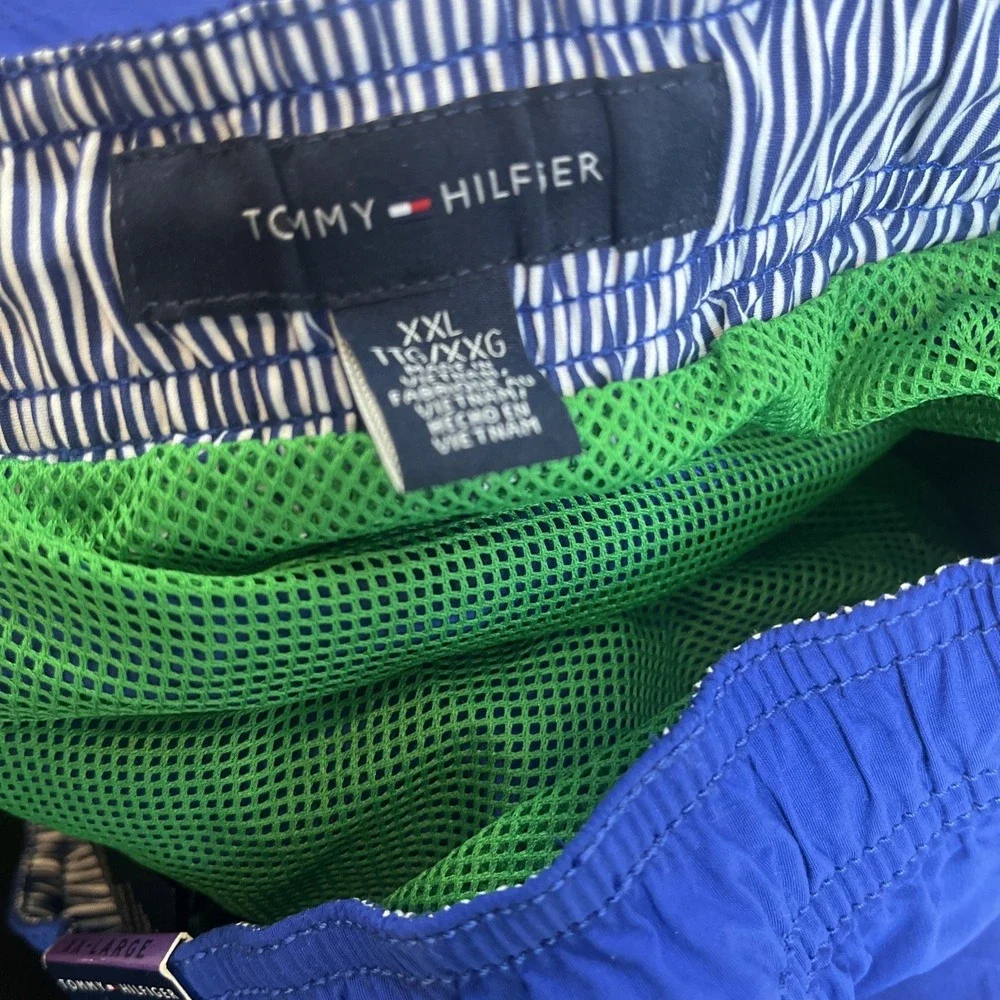 Tommy Hilfiger Men's NWT Classic Blue Swim Trunks Mesh Lined Drawstring Size XXL